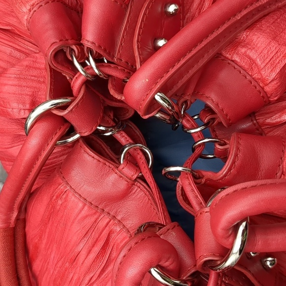 Donald j. Pliner red pleated bag - Picture 6 of 16